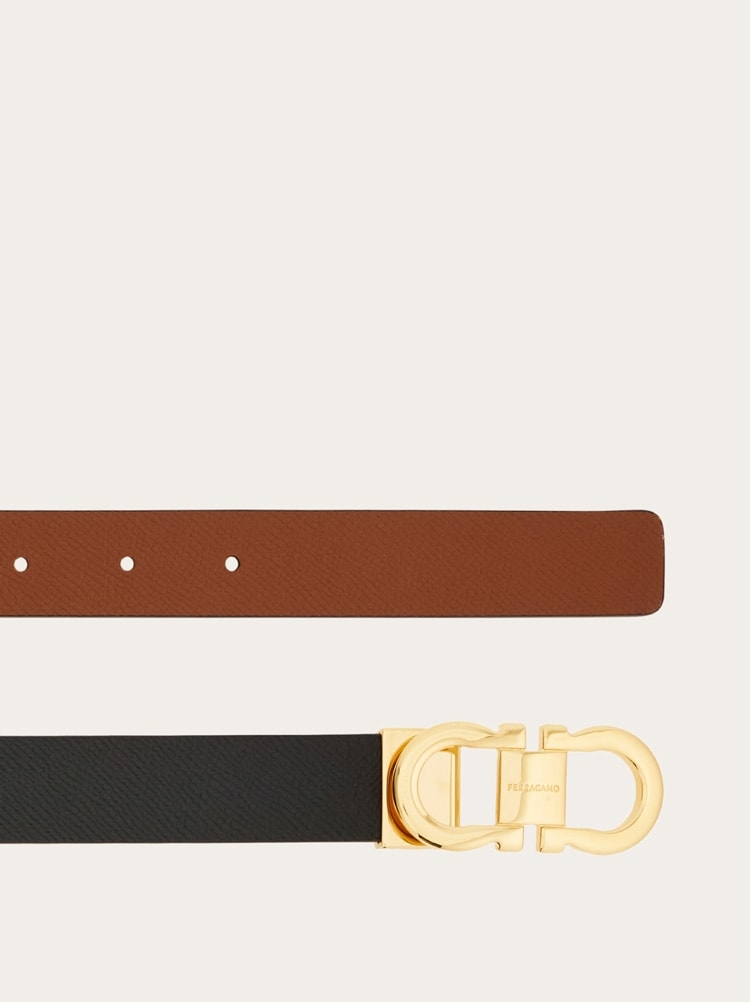 Reversible and adjustable Gancini belt Gallery image 2
