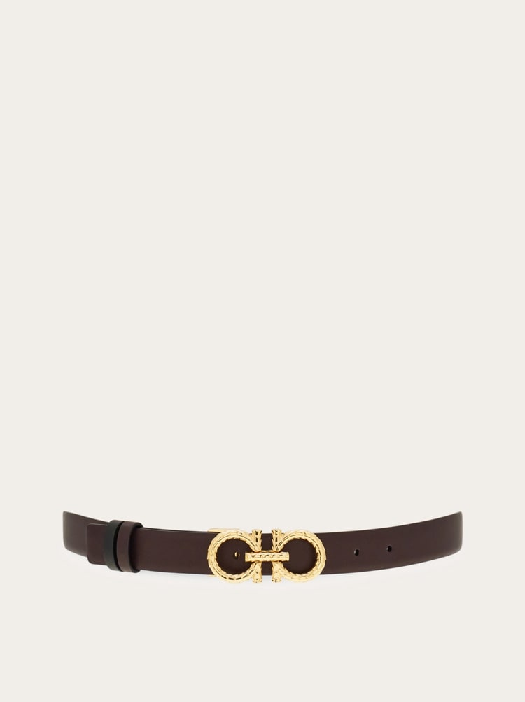 Adjustable and reversible Gancini belt Gallery image 1