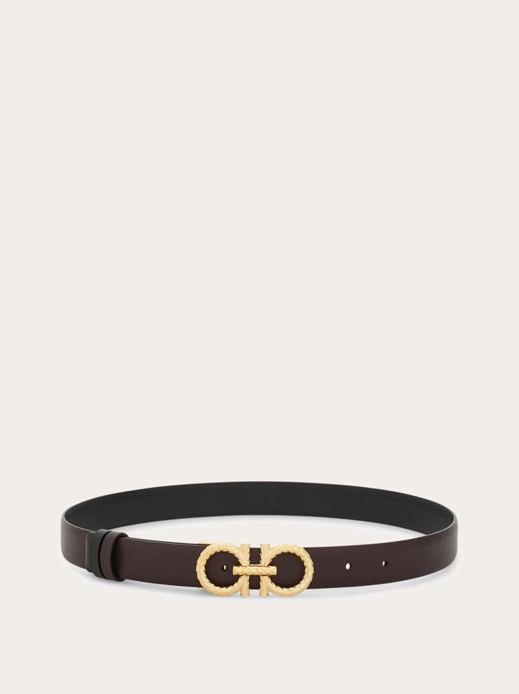 Adjustable and reversible Gancini belt Gallery image 3