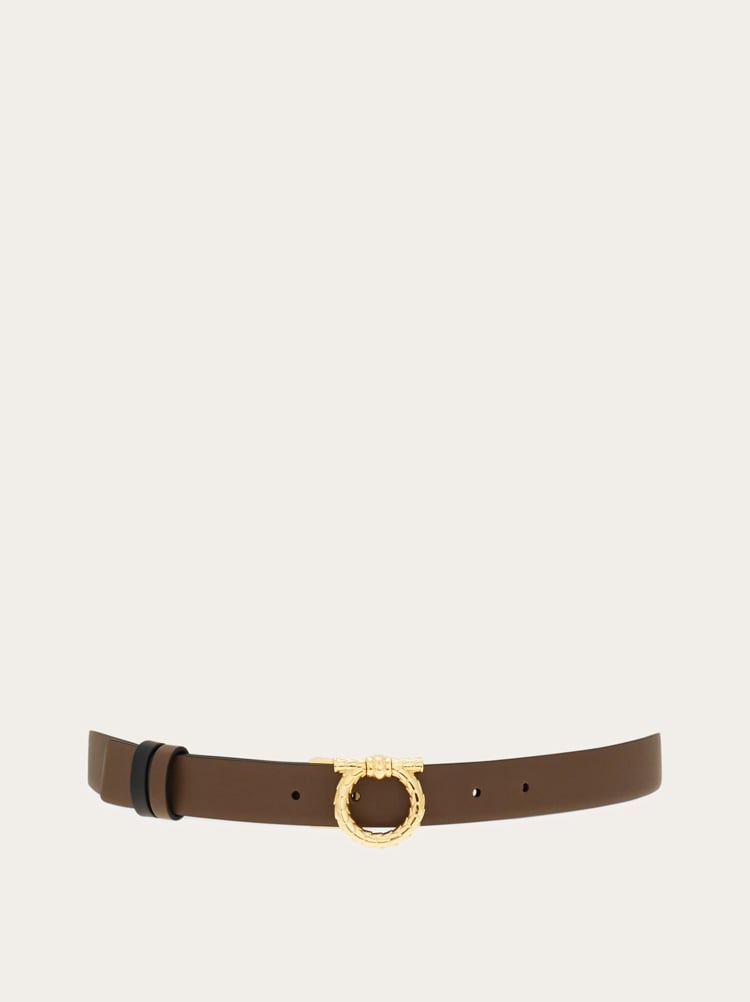 Adjustable and reversible Gancini belt Gallery image 1