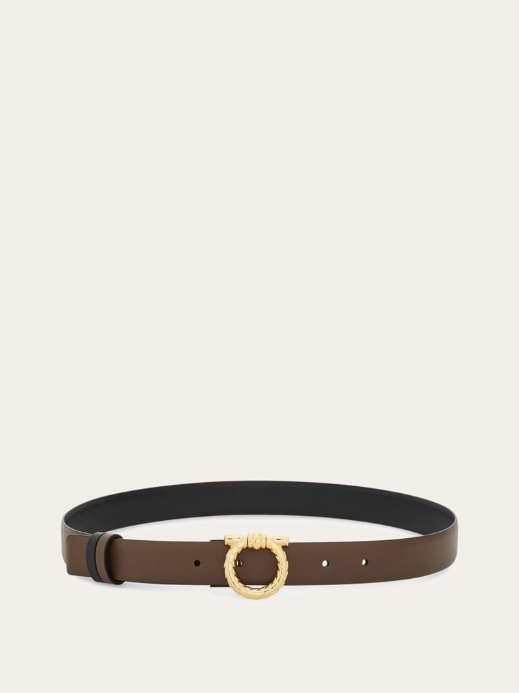Adjustable and reversible Gancini belt Gallery image 3