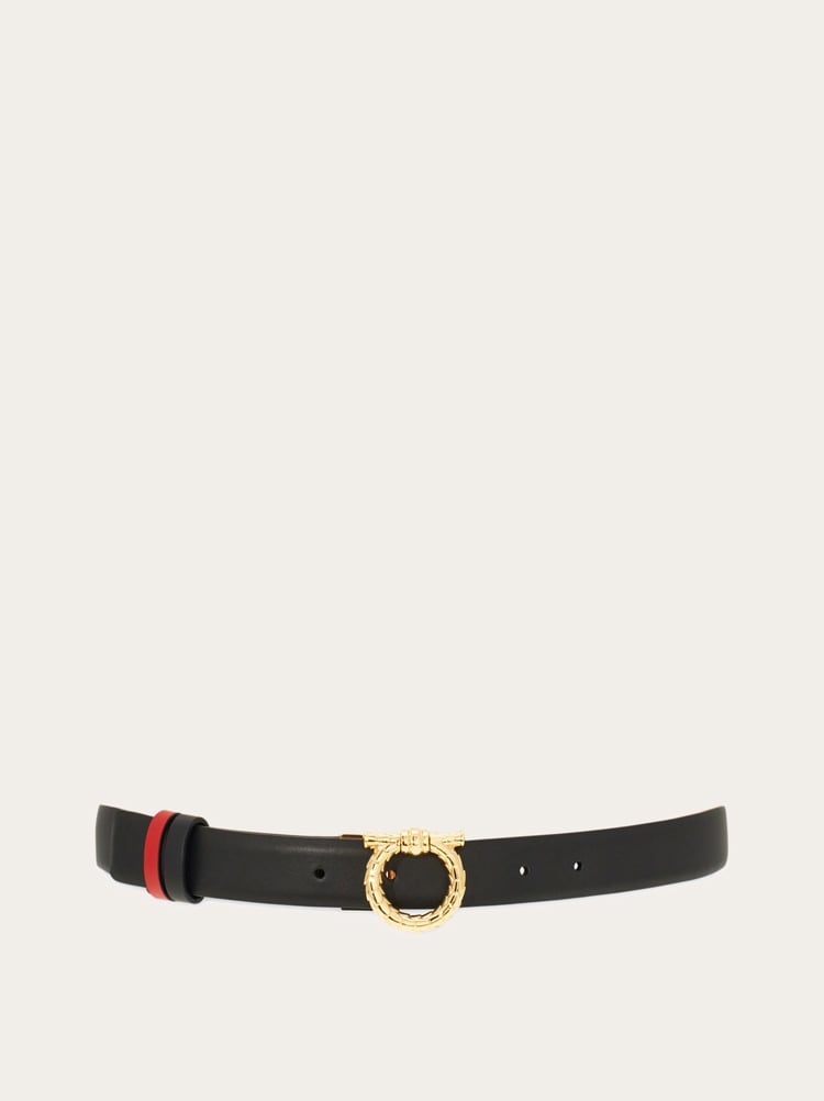 Adjustable and reversible Gancini belt Gallery image 1