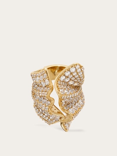 Drape ring with crystals - size 50 - Women | Ferragamo