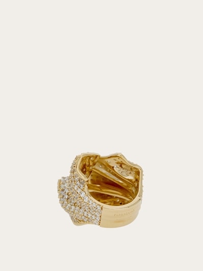 【送料&関税込】Ferragamo An Drape Embellished Ring Drape ring with crystals - size 50 - Women | Ferragamo