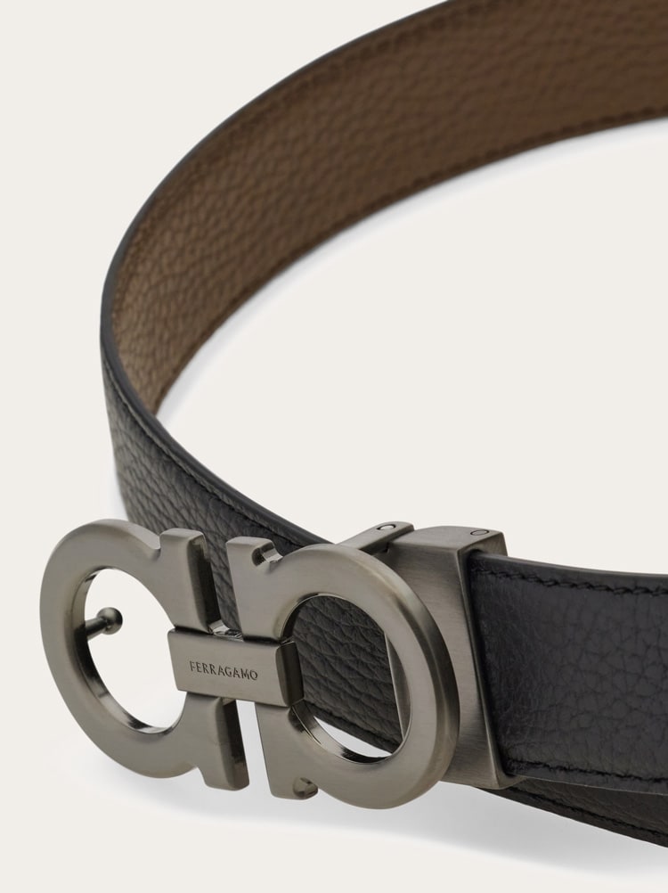 Reversible and adjustable Gancini belt Gallery image 5