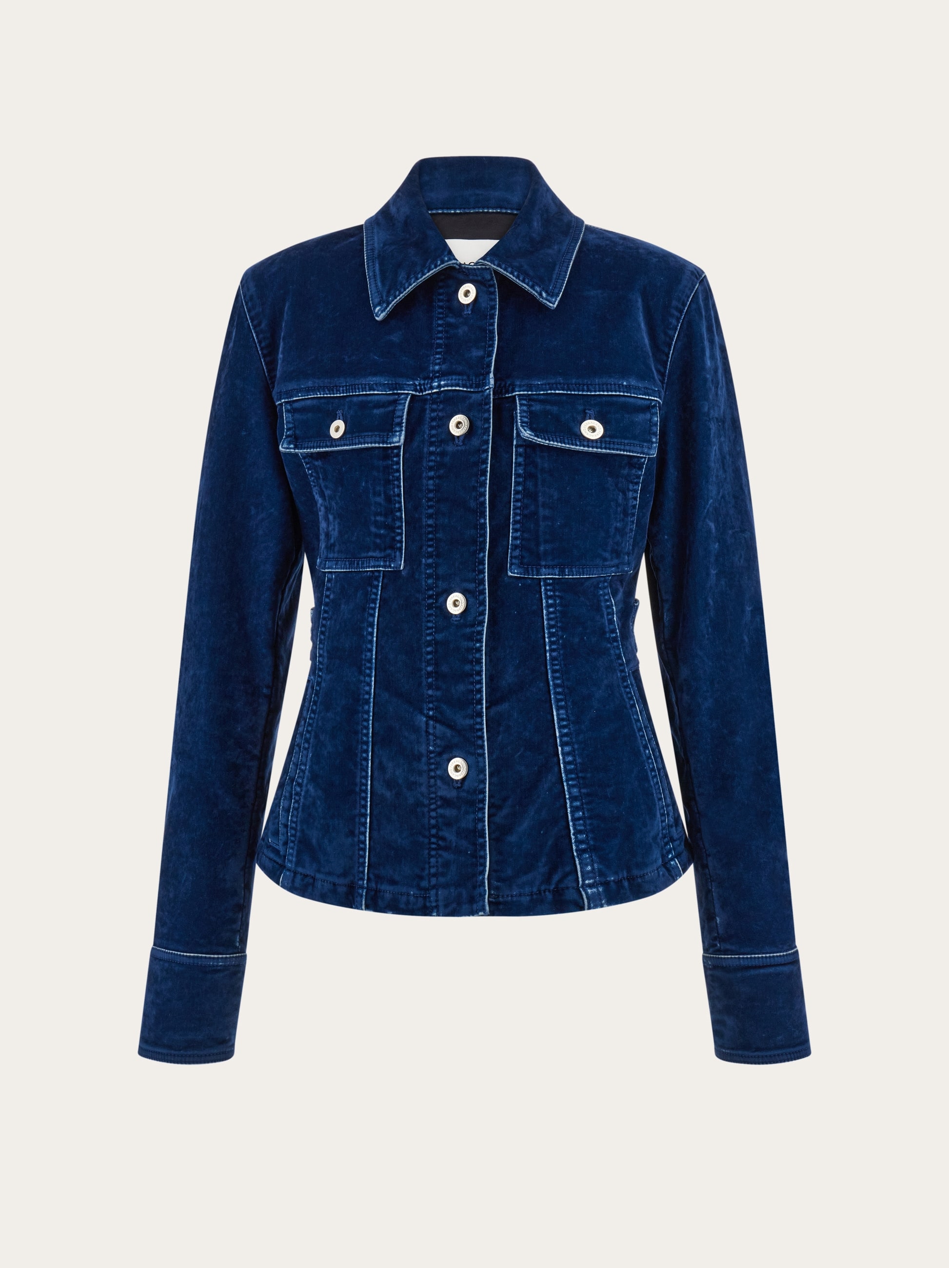 【23AW NEW】FERRAGAMO_woman / ウール コート / Navy Blue Trucker jacket - Women | Ferragamo