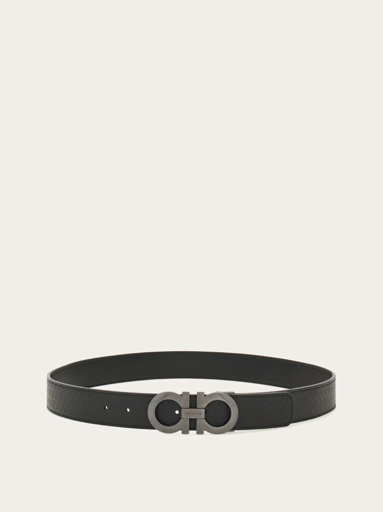 Reversible and adjustable Gancini belt Gallery image 3
