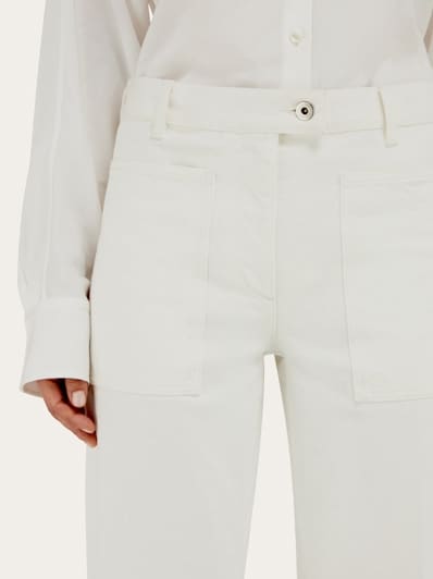 パンツ FERRAGAMO Woman Pants White 13E908 773765 005 Five pocket trouser - Women | Ferragamo