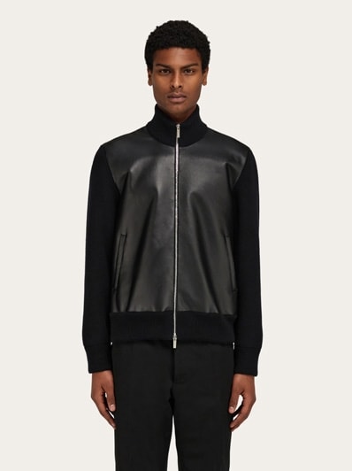 ジャケット SALVATORE FERRAGAMO BOMBER JACKET IN WOOL, SILK AND LINEN FERRAGAMO Technical satin bomber jacket | REVERSIBLE