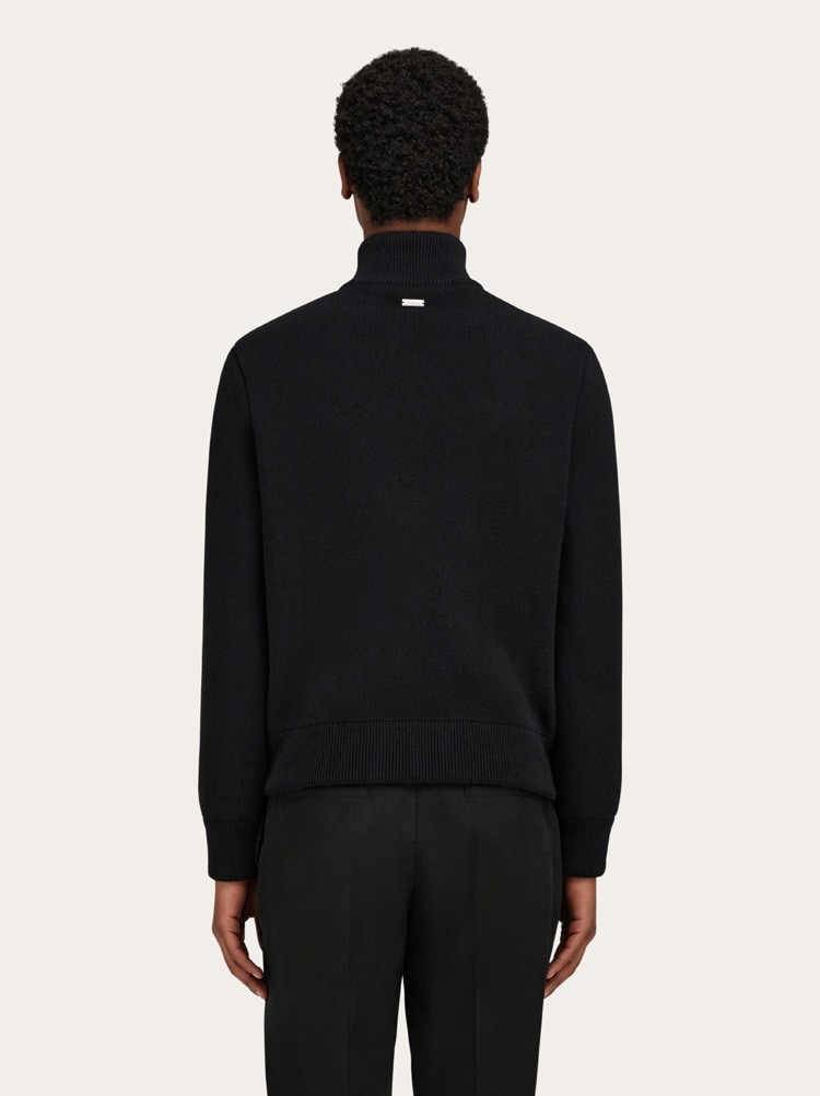 Bomber in pelle e lana Gallery image 3