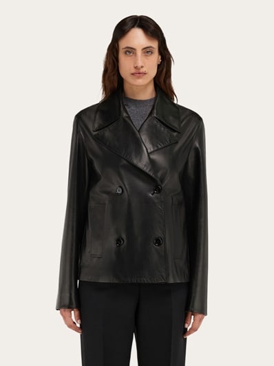【Ferragamo】レザージャケット 黒 レディース レザージャケット - ウィメンズ | Ferragamo
