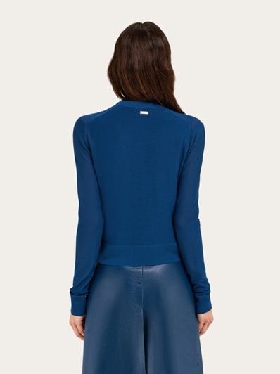 美品/サルヴァトーレフェラガモ Salvatore Ferragamo イタリア製ロングカーディガン 表記S(小さい7号相当) 紫 春秋冬 トップス レディース FERRAGAMO 美品/サルヴァトーレフェラガモ Salvatore Ferragamo
