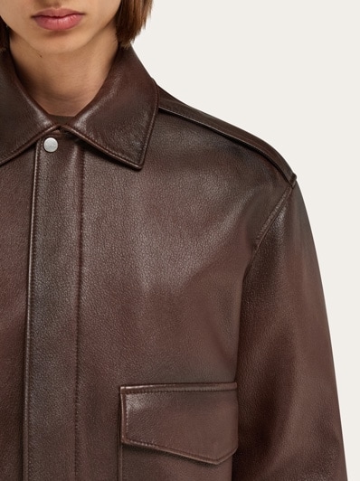 レザージャケット・コート FERRAGAMO FW23 Leather blouson (0767196 NERO) FERRAGAMO FW23 Leather blouson (0767196 NERO) (FERRAGAMO