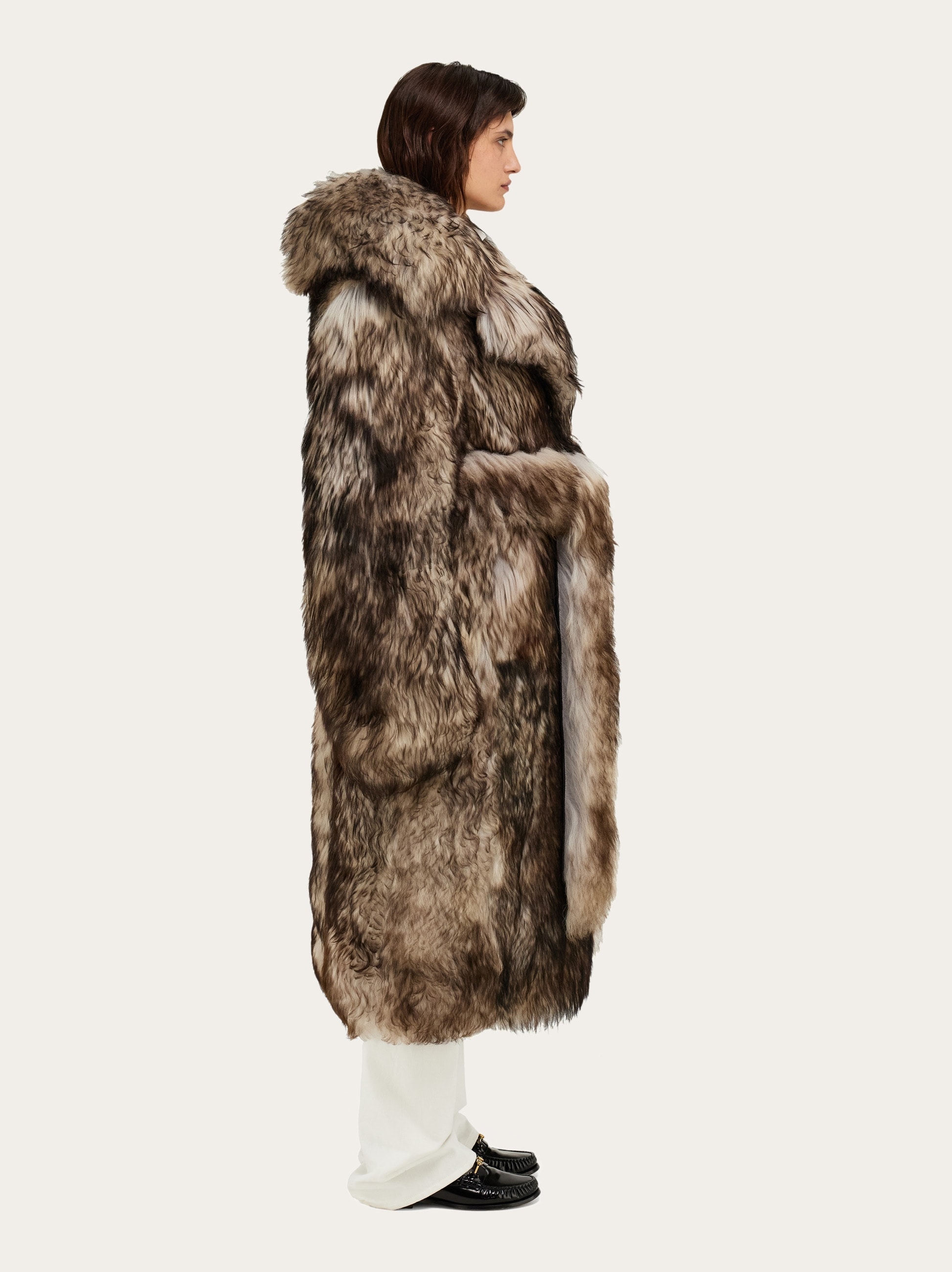 Leather and shearling coat - Women | Ferragamo
