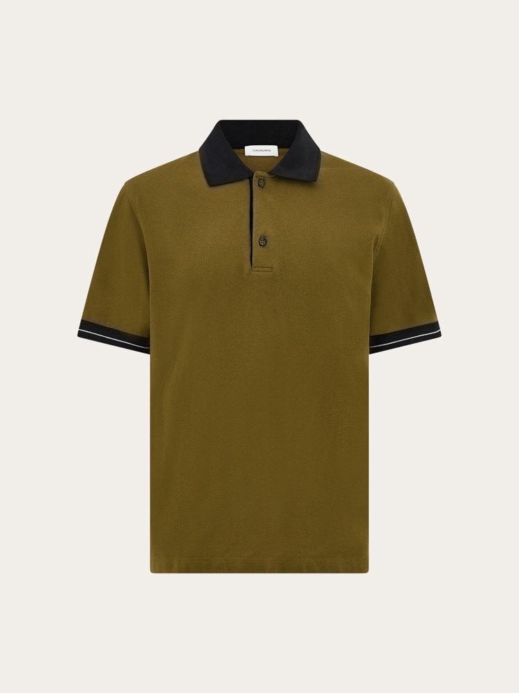 Polo shirt with color block detail Gallery image 1