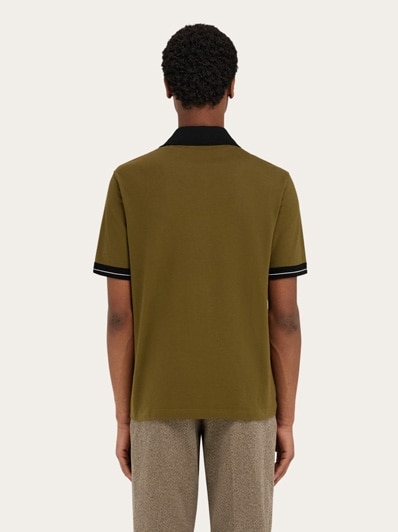 Polo shirt with color block detail - Men | Ferragamo