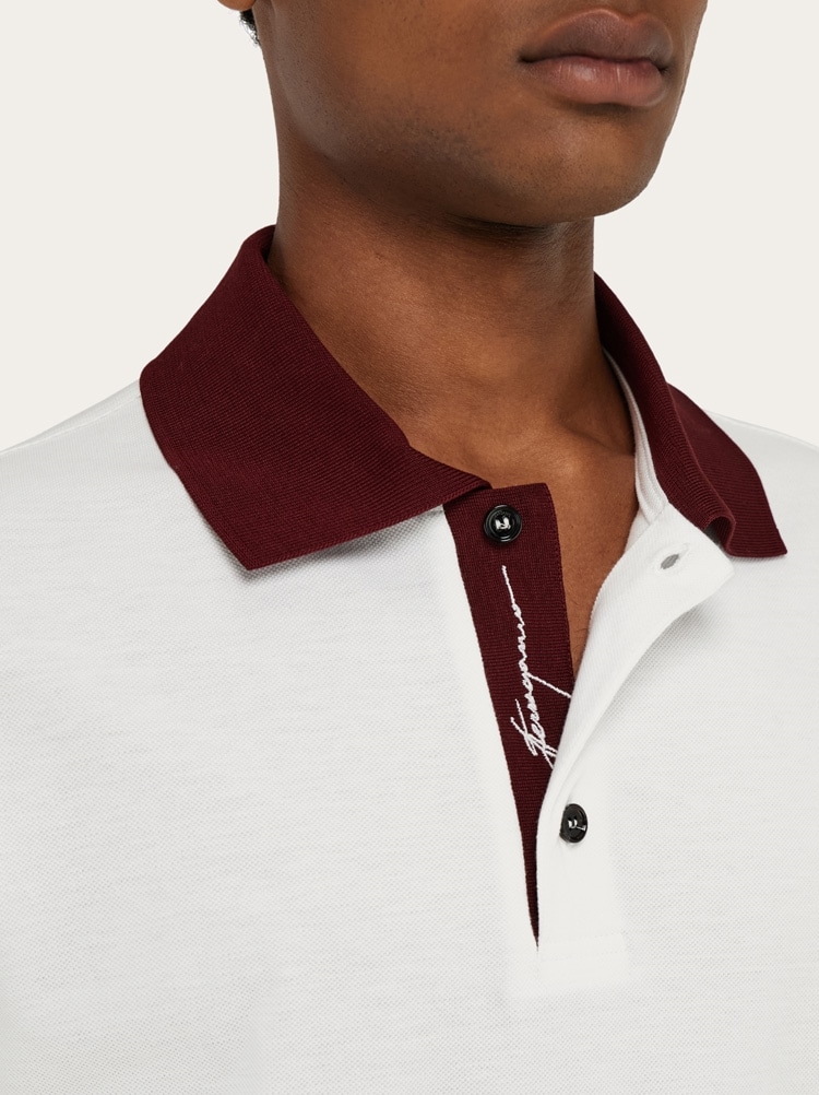 Polo shirt with color block detail Gallery image 5