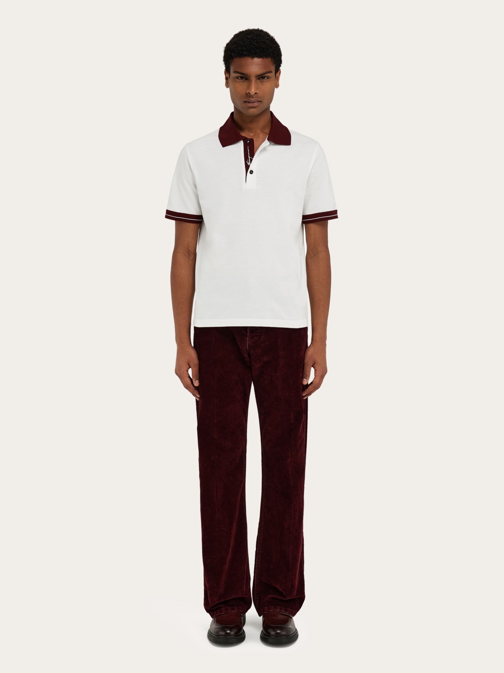 Polo shirt with color block detail - Men | Ferragamo