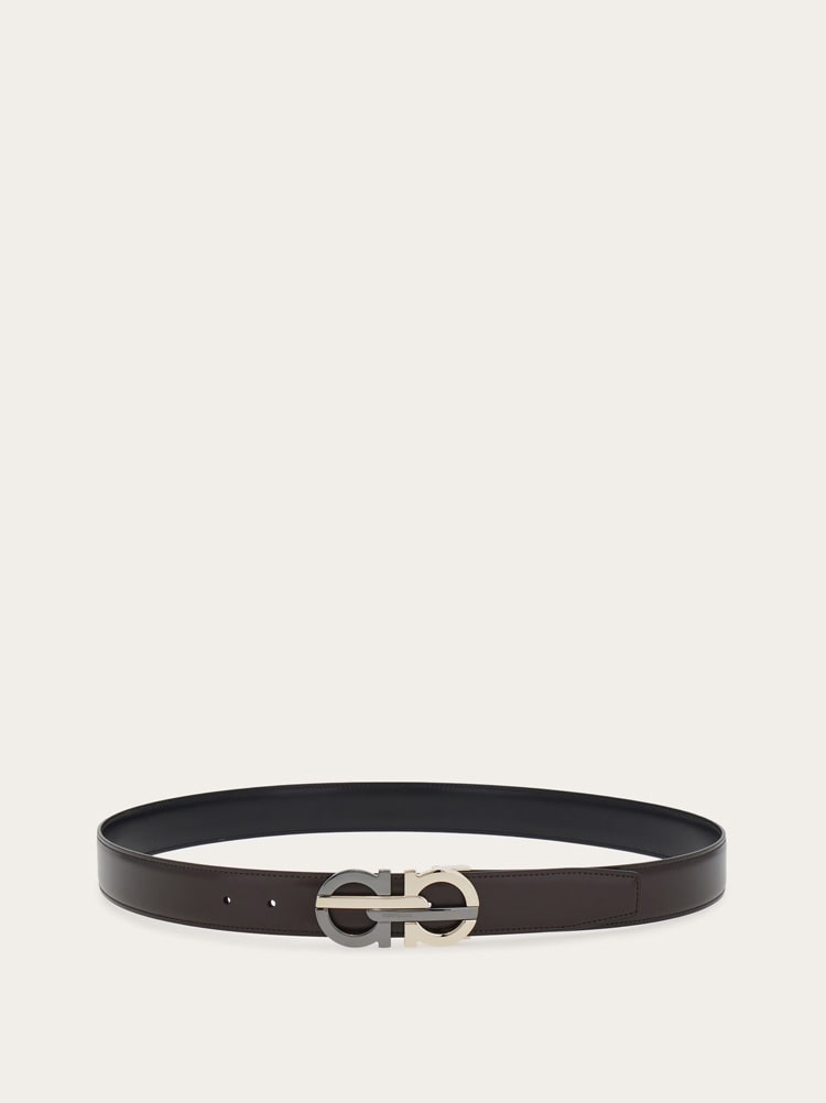 Reversible and adjustable Gancini belt Gallery image 3