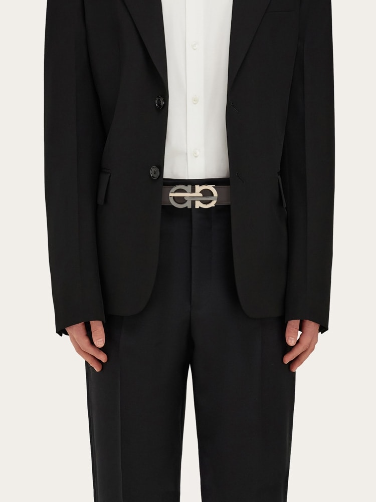 Reversible and adjustable Gancini belt Gallery image 4