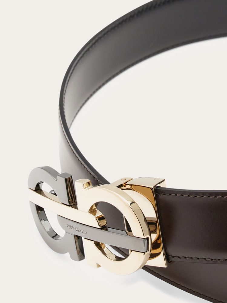 Reversible and adjustable Gancini belt Gallery image 5