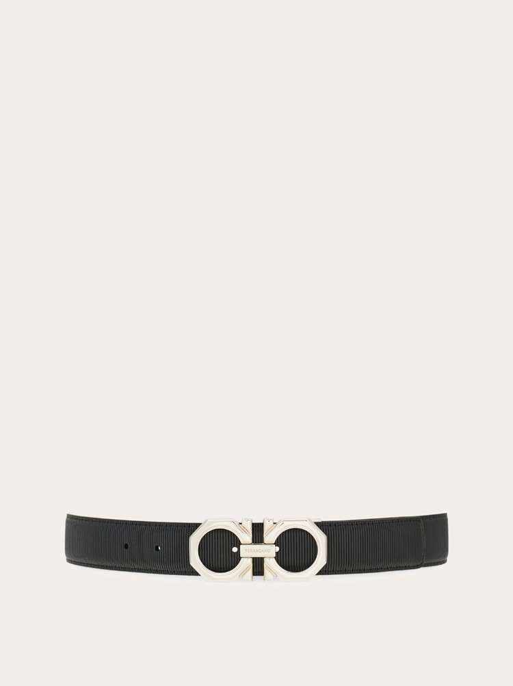 Reversible and adjustable Gancini belt Gallery image 1