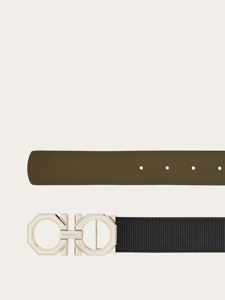 Reversible and adjustable Gancini belt Gallery image 2