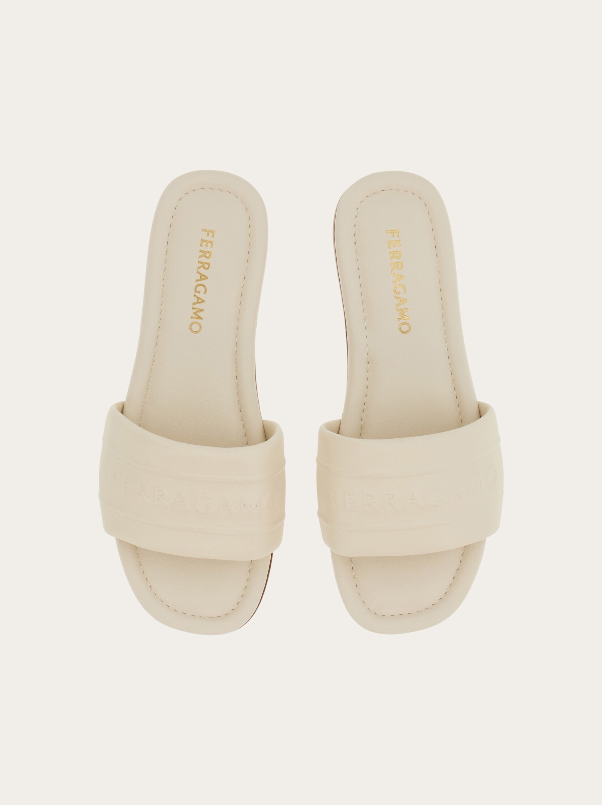 サンダル・ミュール Ferragamo Slide Sandal With Logo FERRAGAMO GROOVY 11 WOMEN BLACK RUBBER SILVER GANCINI LOGO