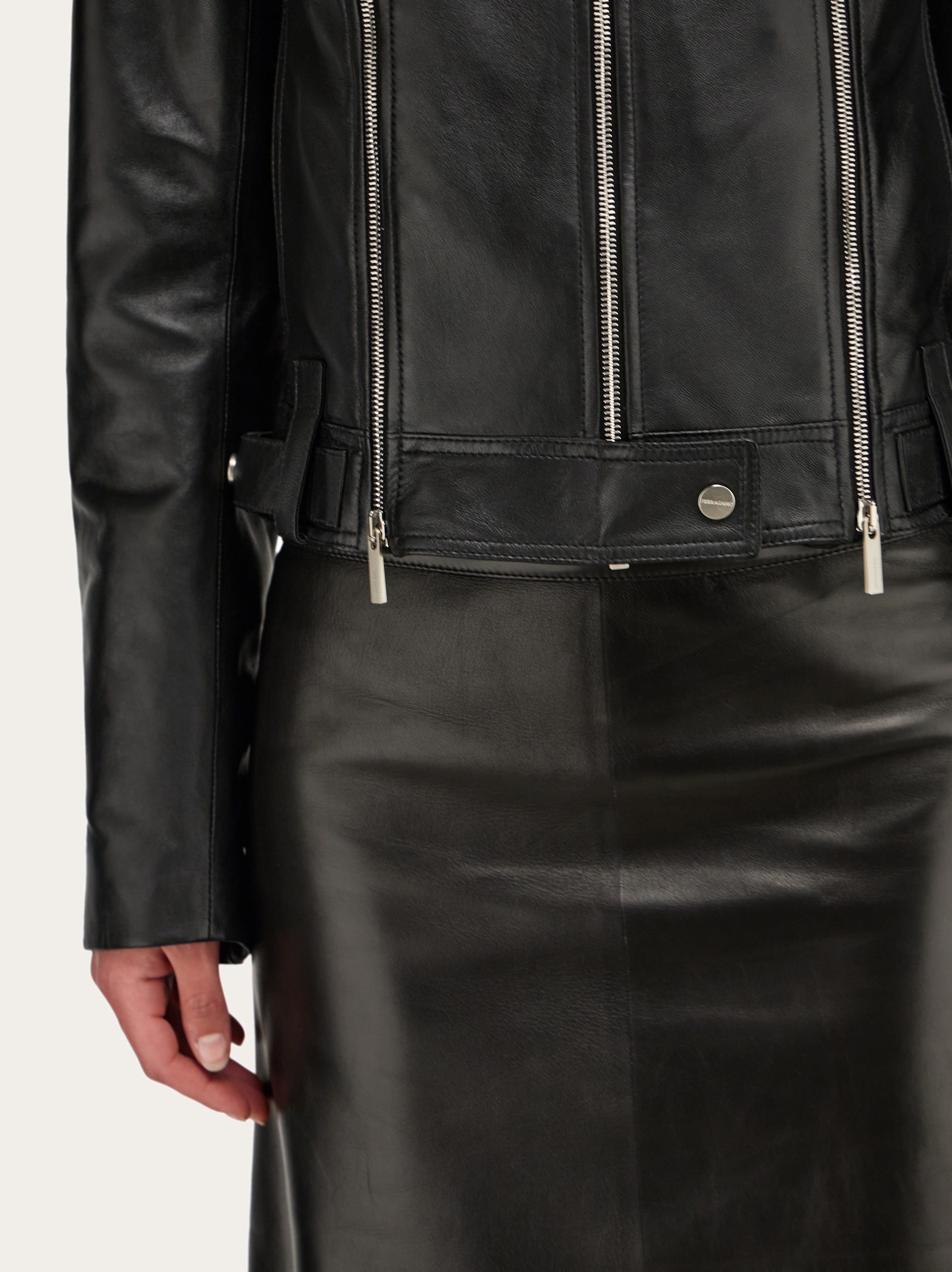 Biker jacket with vertical zip detail - Women | Ferragamo