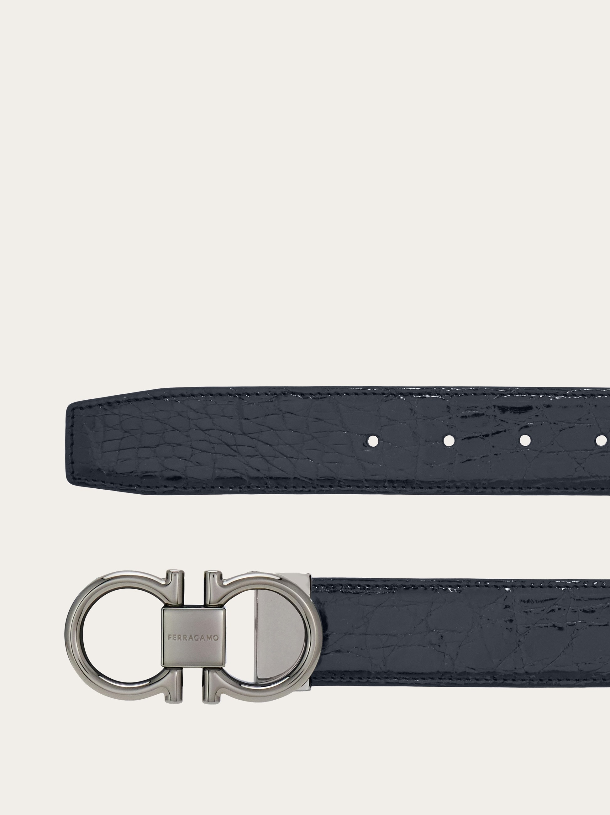 Ferragamo Gancini Adjustable Leather Belt Adjustable Gancini belt - Men | Ferragamo main image 4