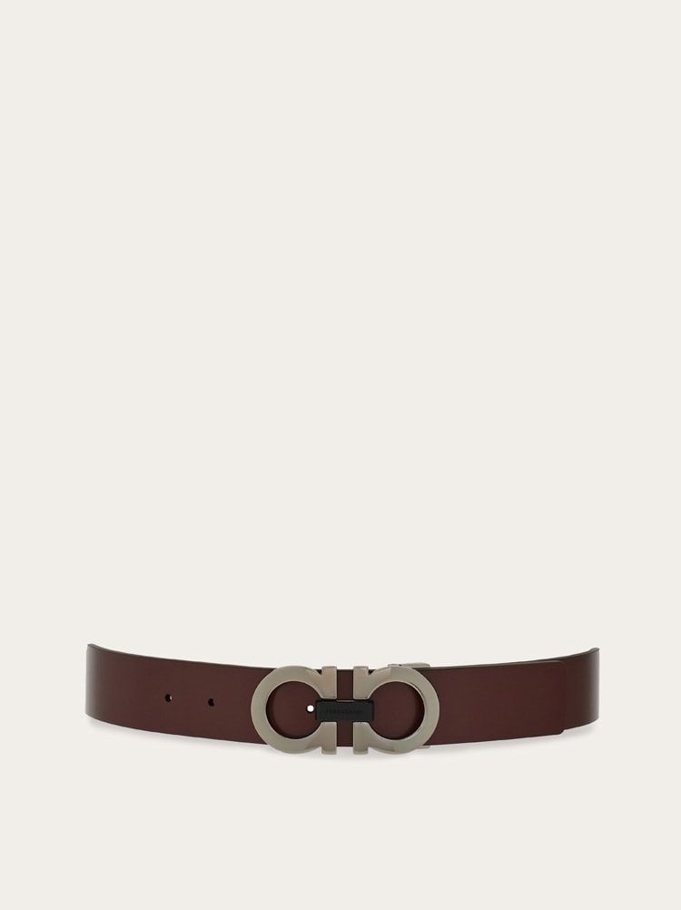 Reversible and adjustable Gancini belt Gallery image 1