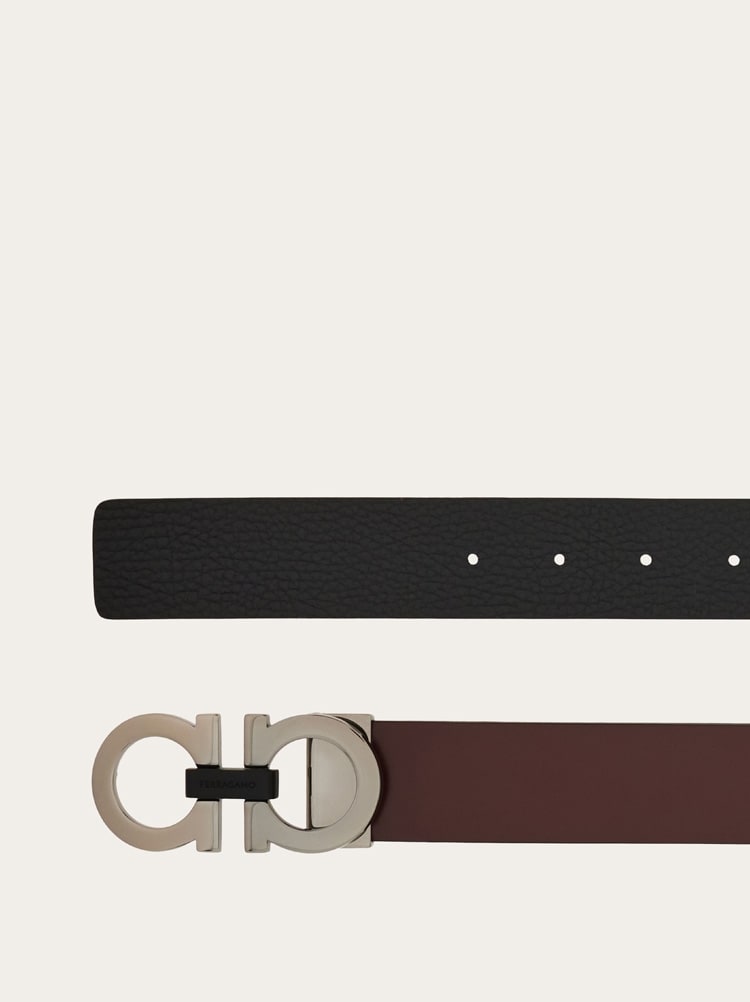 Reversible and adjustable Gancini belt Gallery image 2
