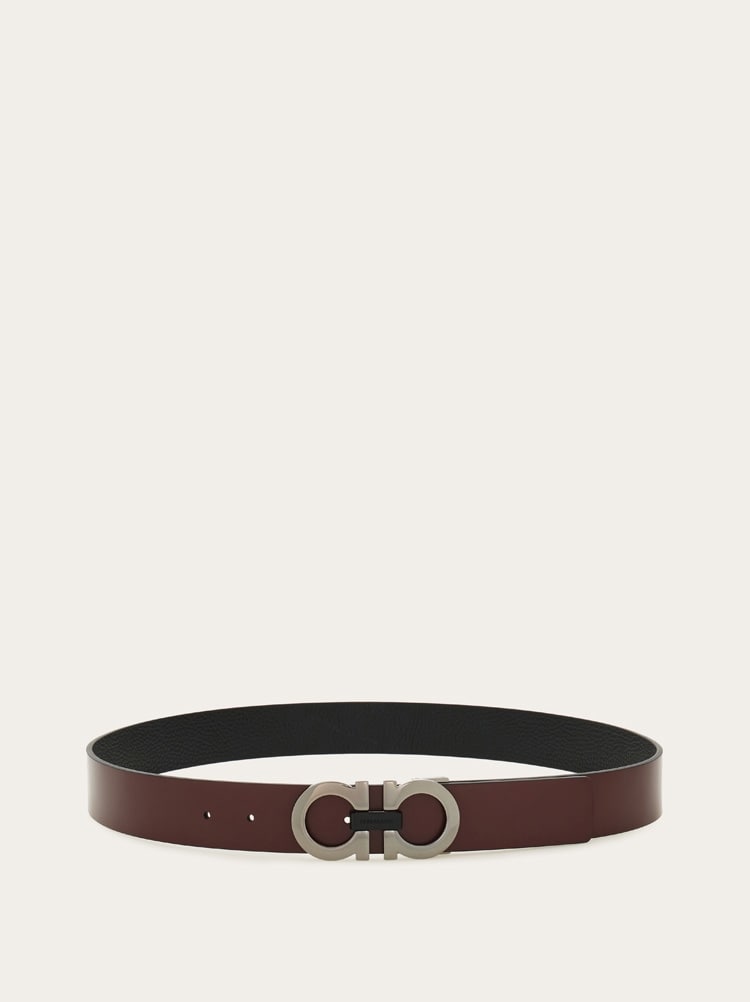 Reversible and adjustable Gancini belt Gallery image 3