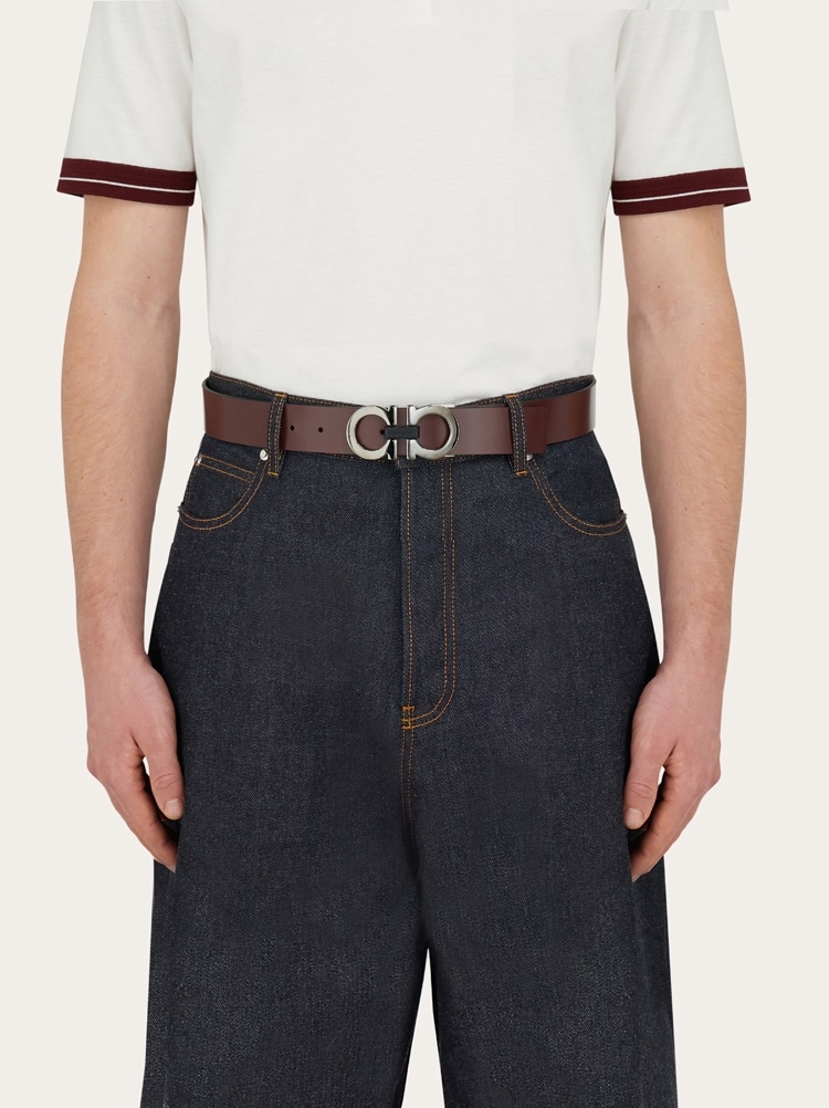 Reversible and adjustable Gancini belt Gallery image 4