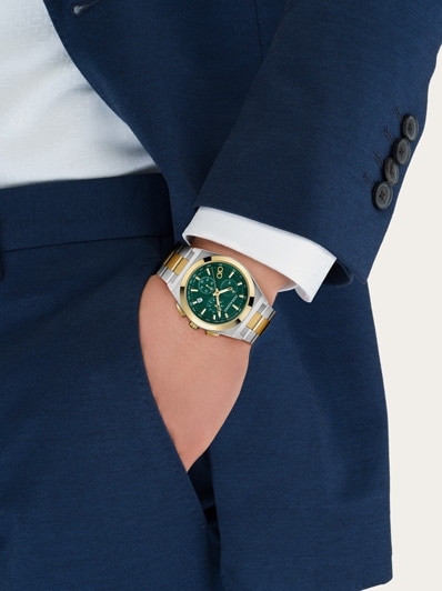 Salvatore Ferragamo 腕時計 シルバー　VEGA Amazon.com: Ferragamo Vega Chrono Collection Luxury Mens