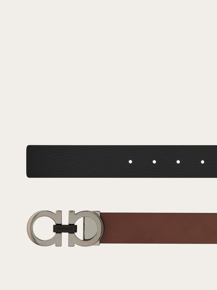 Reversible and adjustable Gancini belt Gallery image 2
