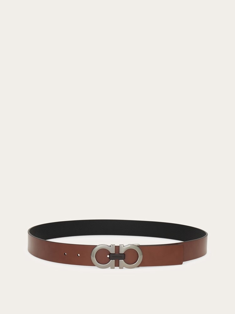 Reversible and adjustable Gancini belt Gallery image 3