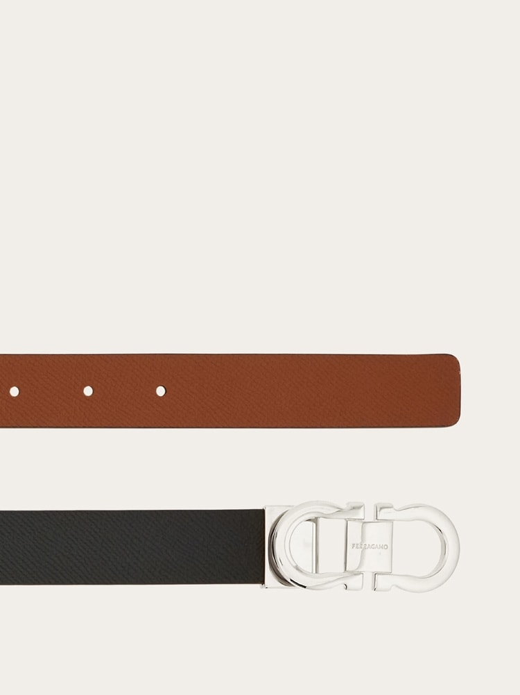 Reversible and adjustable Gancini belt Gallery image 2