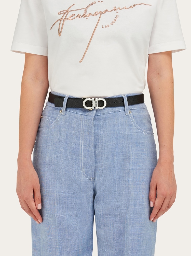 Reversible and adjustable Gancini belt Gallery image 4