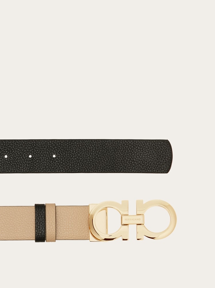 Reversible and adjustable Gancini belt Gallery image 2