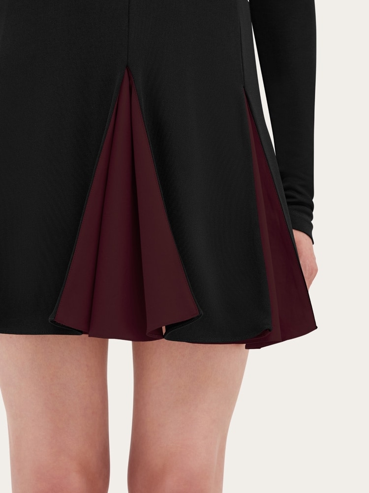 Vestido skater color block Gallery image 4