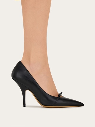 パンプス MALORY PUMPS Mini bow mid heel pump - Women | Ferragamo