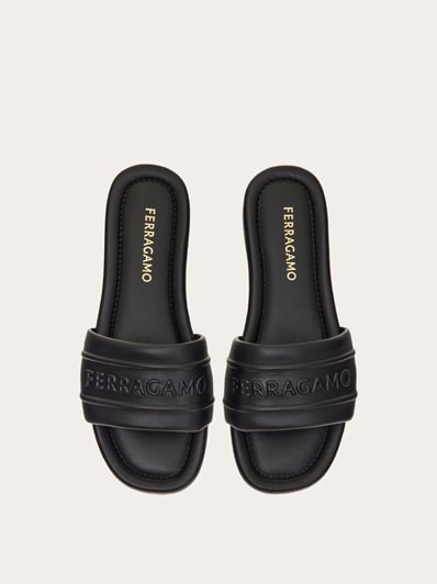 【送料&関税込】Ferragamo Black Fabric Slide Sandals 781864_02_cart_r20.jpg