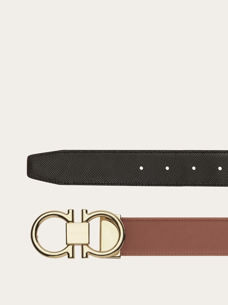 Reversible and adjustable Gancini belt Gallery image 2