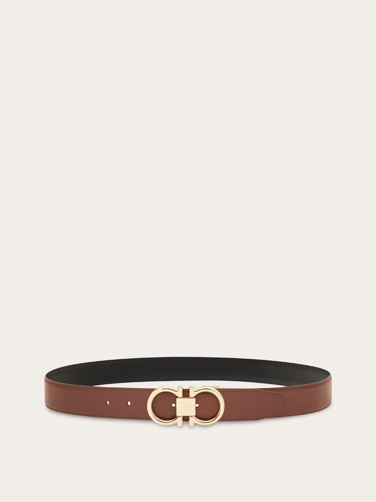 Reversible and adjustable Gancini belt Gallery image 3