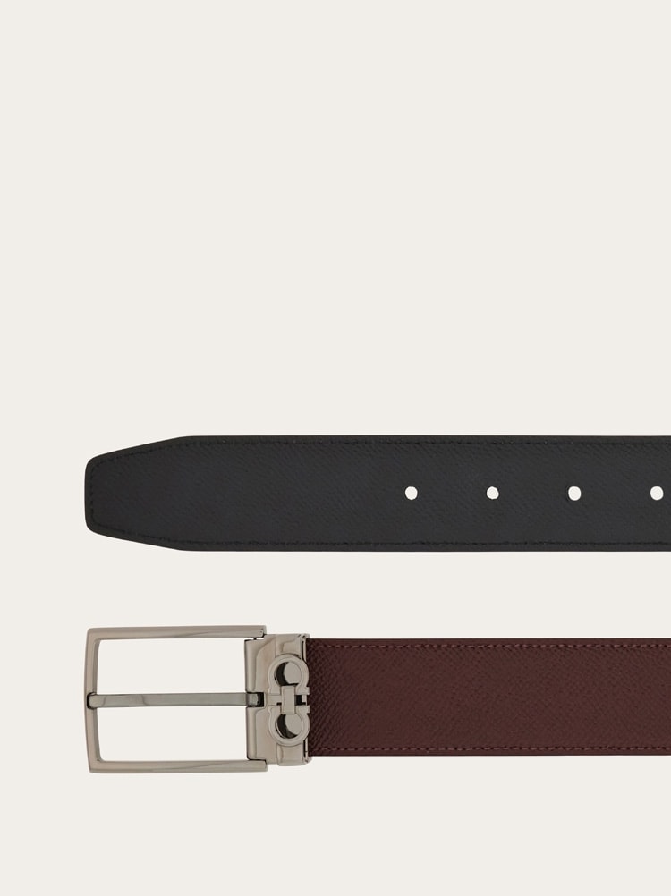 Reversible and adjustable Gancini belt Gallery image 2
