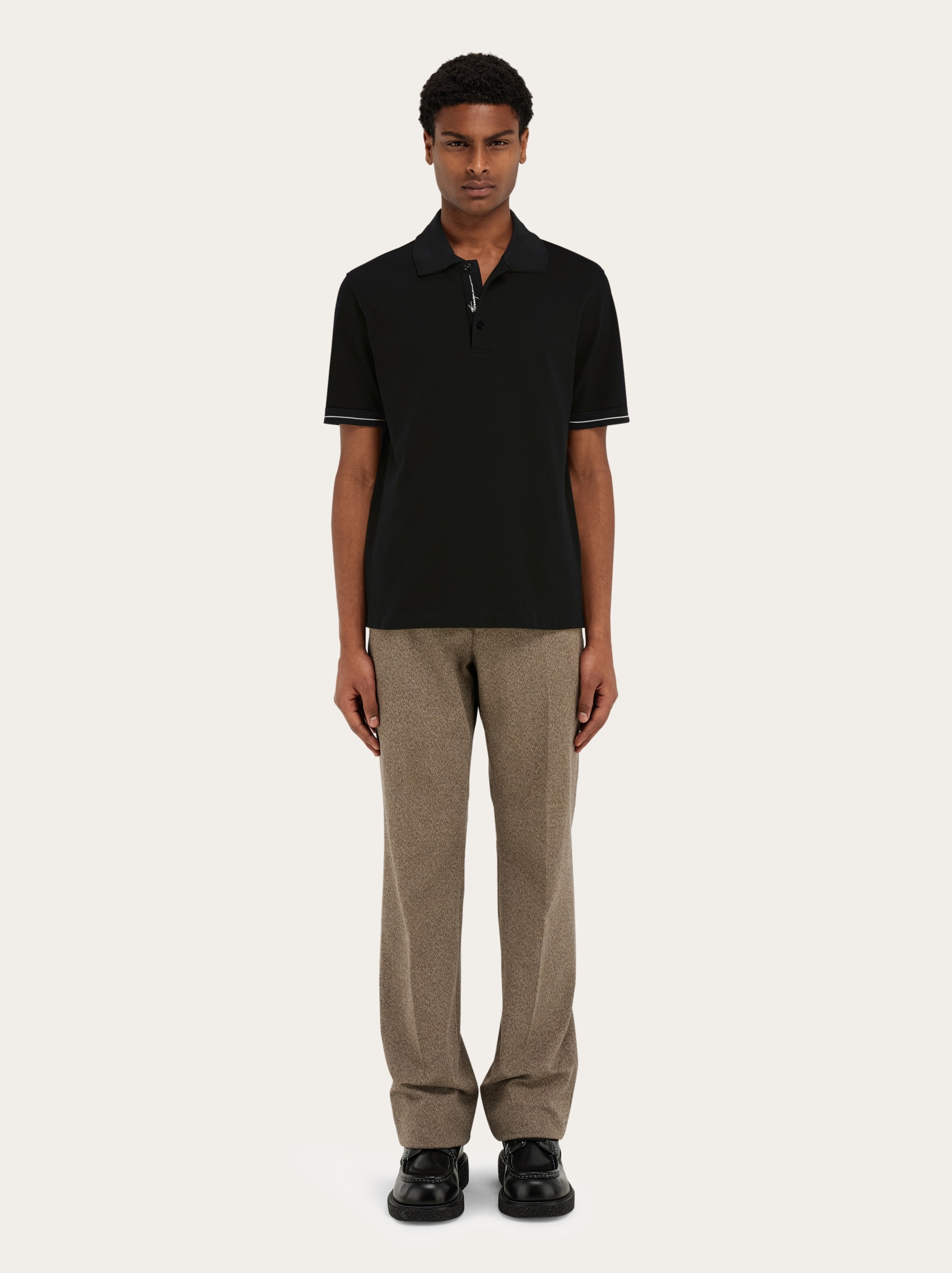 Polo shirt with color block detail - Men | Ferragamo
