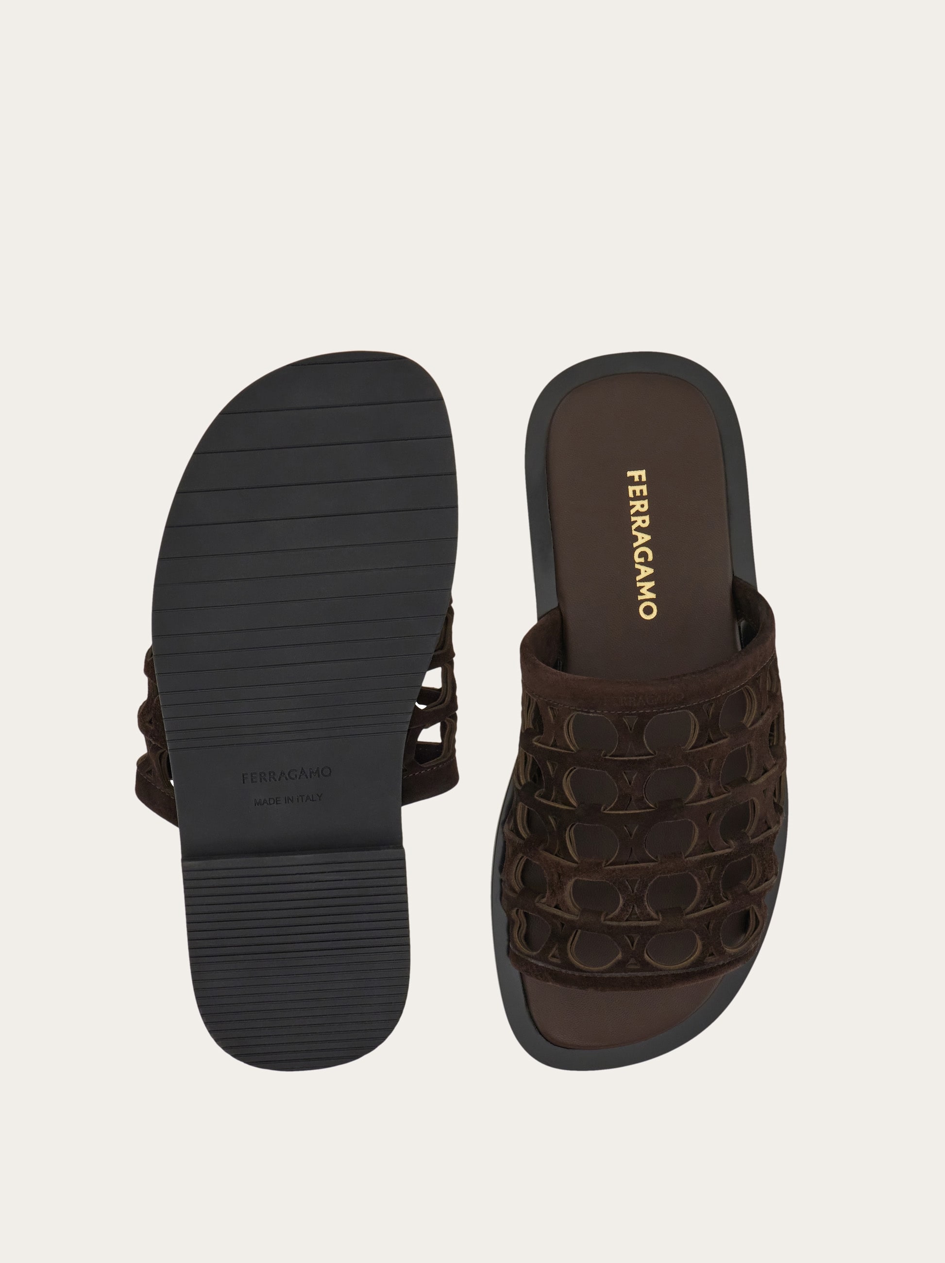 VIP【送料関税込】FERRAGAMO GANCINI LEATHER THONG SANDALS Gancini sandal - Men | Ferragamo