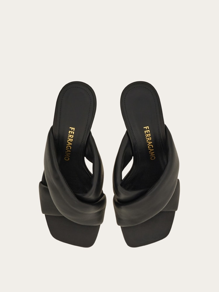Padded sandal with Gancini heel Gallery image 3