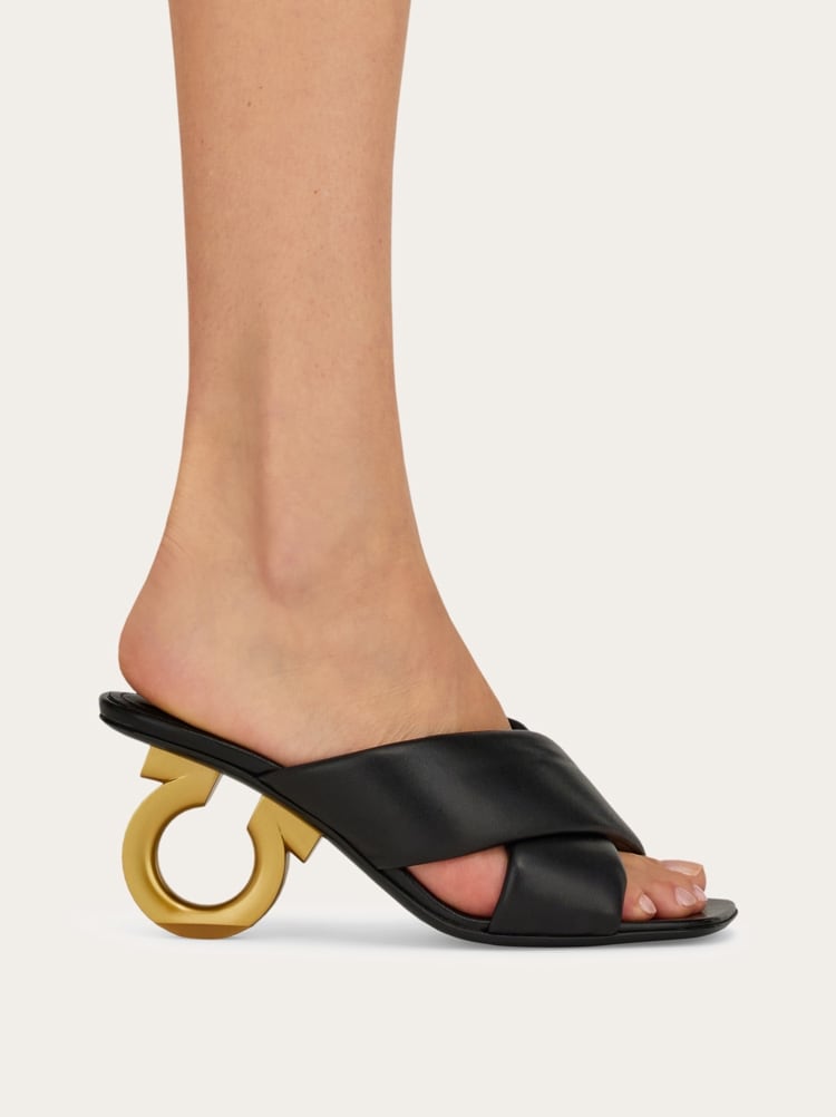 Padded sandal with Gancini heel Gallery image 4